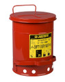 Red Oily Waste Can-6 gal. w/ Foot Operated Cover