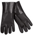 PVC Coated Work Gloves Double Dipped with Textured Black PVC