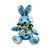 Small stuffed blue bunny - straight view
