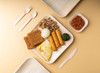 FOOGO Green combo 25 square party pack plates and cutlery