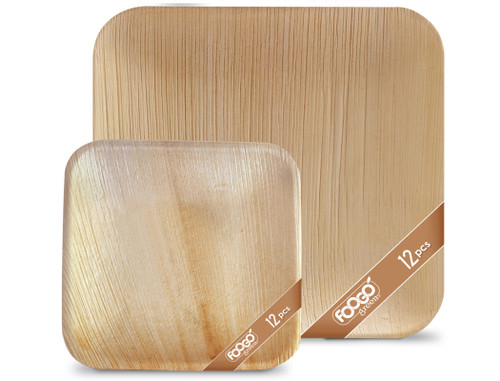 FOOGO green sample pack palm leaf plates bowls wooden cutlery