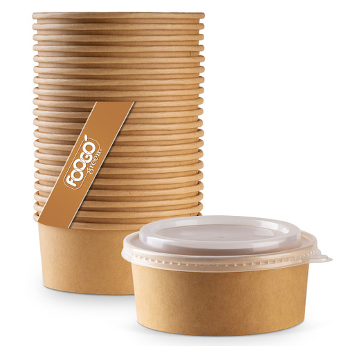 750ml Kraft Salad Bowls with Lids