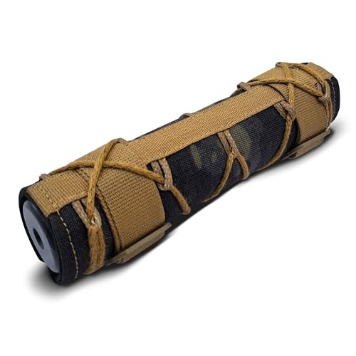 This suppressor cover made from a heat-resistant material such as Carbon and Nomex also serves to reduce the signature of the firearm by absorbing and dissipating the heat signature emitted by the suppressor.