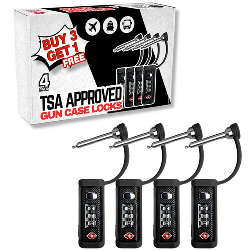 Protect your guns, rifles, and pistols with our TSA-approved tactical gun case locks. Built with high-quality alloys, these locks offer durability and reliability.