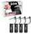 Four black MonoShaft TSA approved gun case locks with three dial combination, shown with the 4 pack retail box