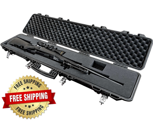 Tactical Double Rifle Case Waterproof Airtight with DS3TeK Wheels TSA Approved