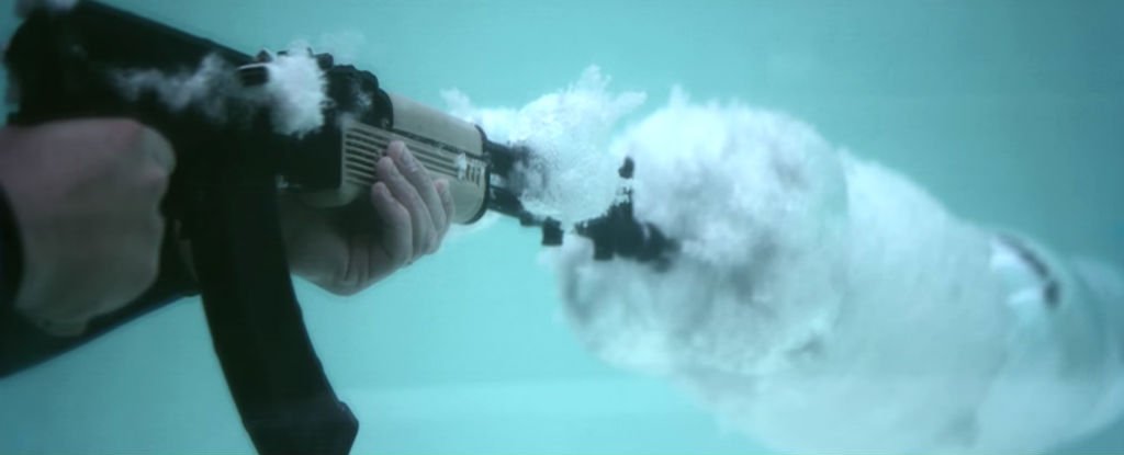 gun being fired underwater