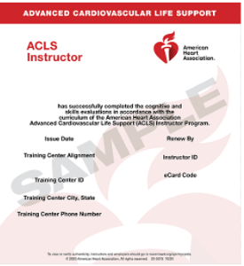 AHA ACLS Instructor E-Card AHA ACLS Instructor E-Card