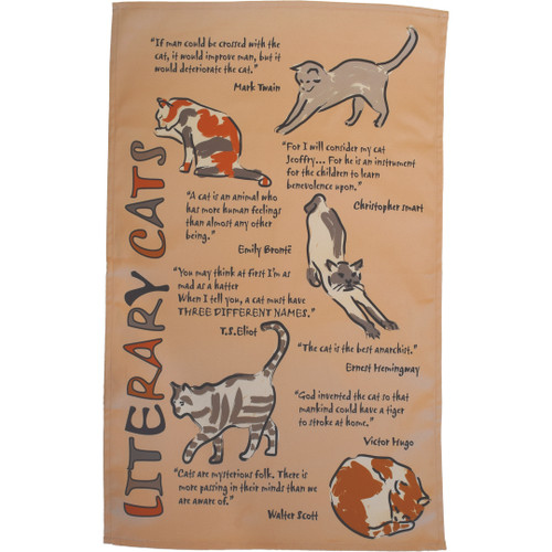 Literary Cats Tea Towel