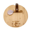 Engraved Pizza Board With Leather Detail - Happiness