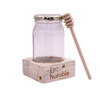 Honey Jar With Wooden Display