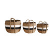 Short Weaved Baskets Black And White Stripes