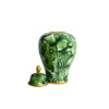 Large Ceramic Ginger Jar - Assorted Green Leaves