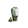 Small Ceramic Ginger Jar - Green Leaves