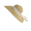 Weaved Hat - Deep Cream And Speckled White Ribbon