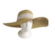 Weaved Hat - Deep Cream And Speckled White Ribbon