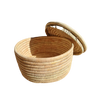 Small Cylinder Basket with Lid - Natural