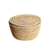Small Cylinder Basket with Lid - Natural