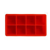 Red 8 Cubes Silicone Ice Cube Tray