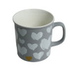 Grey Ceramic Mug - Grey Hearts