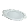 White Fleur De Lis Oval Mirror