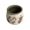 Large Ceramic Pot - Pink Lily Flower And Edelweiss