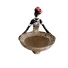 Resin Craft - Tribal Lady Holding Faux Wood Flat Bowl