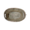 Short Oval Woven Baskets Inner Handle / Natural