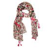 Scarf - Bright Pink, Flowers
