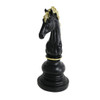 Chess Piece - Black, Gold Trimming Knight