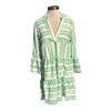 Polyester Dress - Shades of Green Triangles