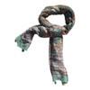 Polyester Scarf - Mint Border, Tiny Flowers