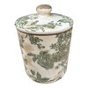 Ceramic Jar 15cm - Green Floral Silhouettes