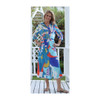 Bella Long Shirt Dress / Abstract Blue Multi Colour