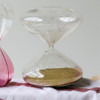 Glass Sand Clock - Gold And Pink Glitter Sand