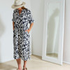 Bianca Raglan Dress / Black & White