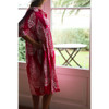 Audrey Front Pleat Dress / Cherise Pink Floral Paisley