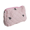 Quilted Cosmetic Bag with Embroidery