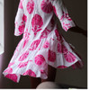Athens Boho Dress / Cherise Pink Floral Paisley