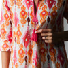 Jaipur Tassel Tunic Dress/ Coral Orange Ikat