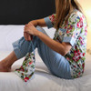 PJ Set in Bag / Long / Blue Florals