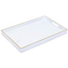 Rectangular Tray 40x26x4cm / White & Gold