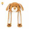 Beige And Brown Dog Light Up Animal Squeeze Hat
