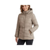Ladies Hooded Puffer Jacket / Pebble Stone