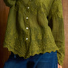 Pesto Cotton Embroided Blouse