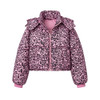 Pink Leopard Combo Puffer Jacket