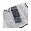 I know the Plans/ Blue Grid Faux Leather Bookmark