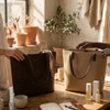 Emmy Unlined Leather Tote with Zip