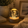 3D Crystal LED Light Globe 6cm - Seahorse