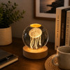 3D Crystal LED Light Globe 8cm - Jellyfish